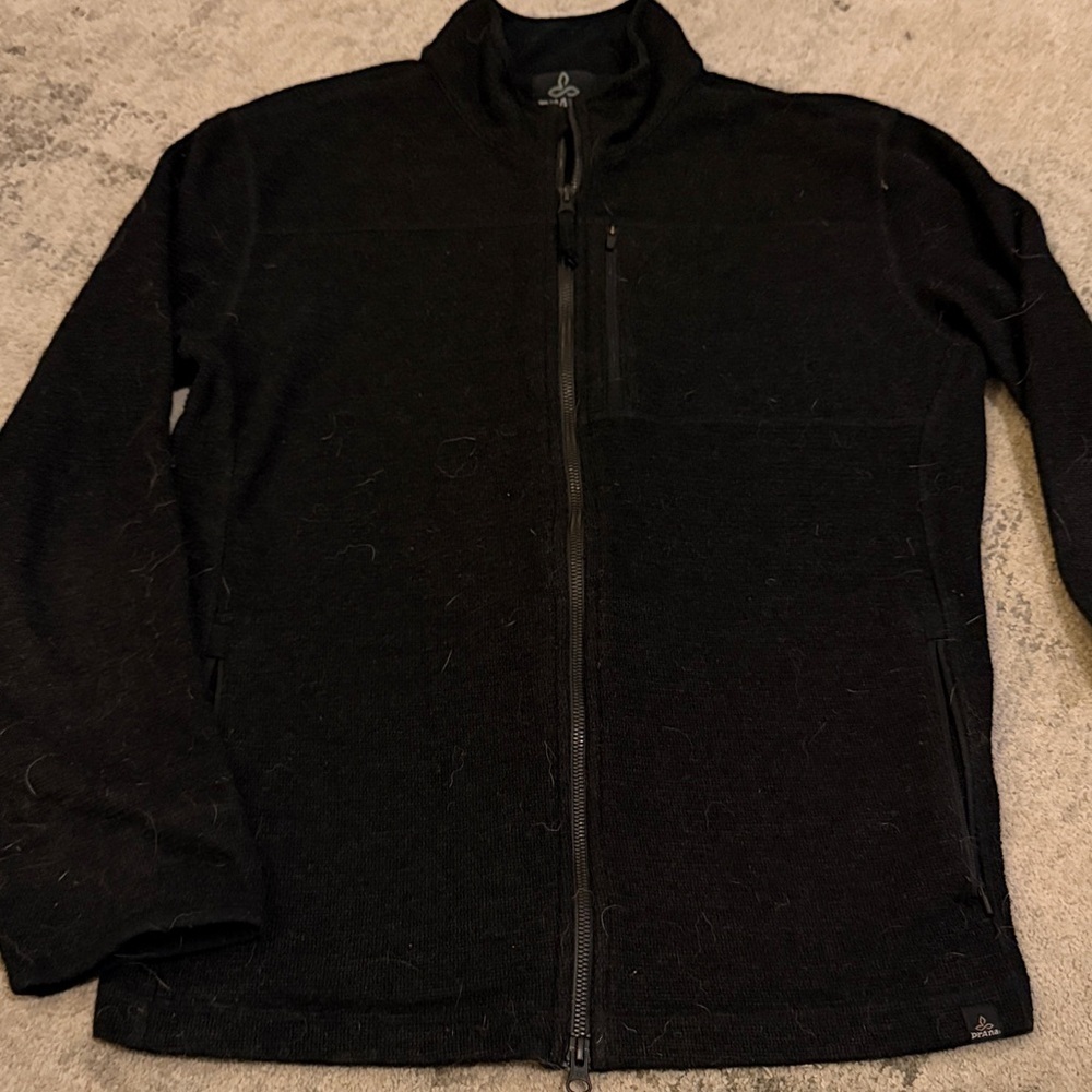 (245) Prana Men's Charcoal Zip-Up Sweater